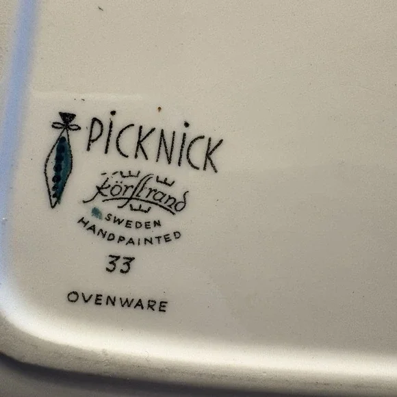 1956 MCM Serving Platter Picknick Rorstrand Sweden Marianne Westman #33 Ovenware - Picture 10 of 11